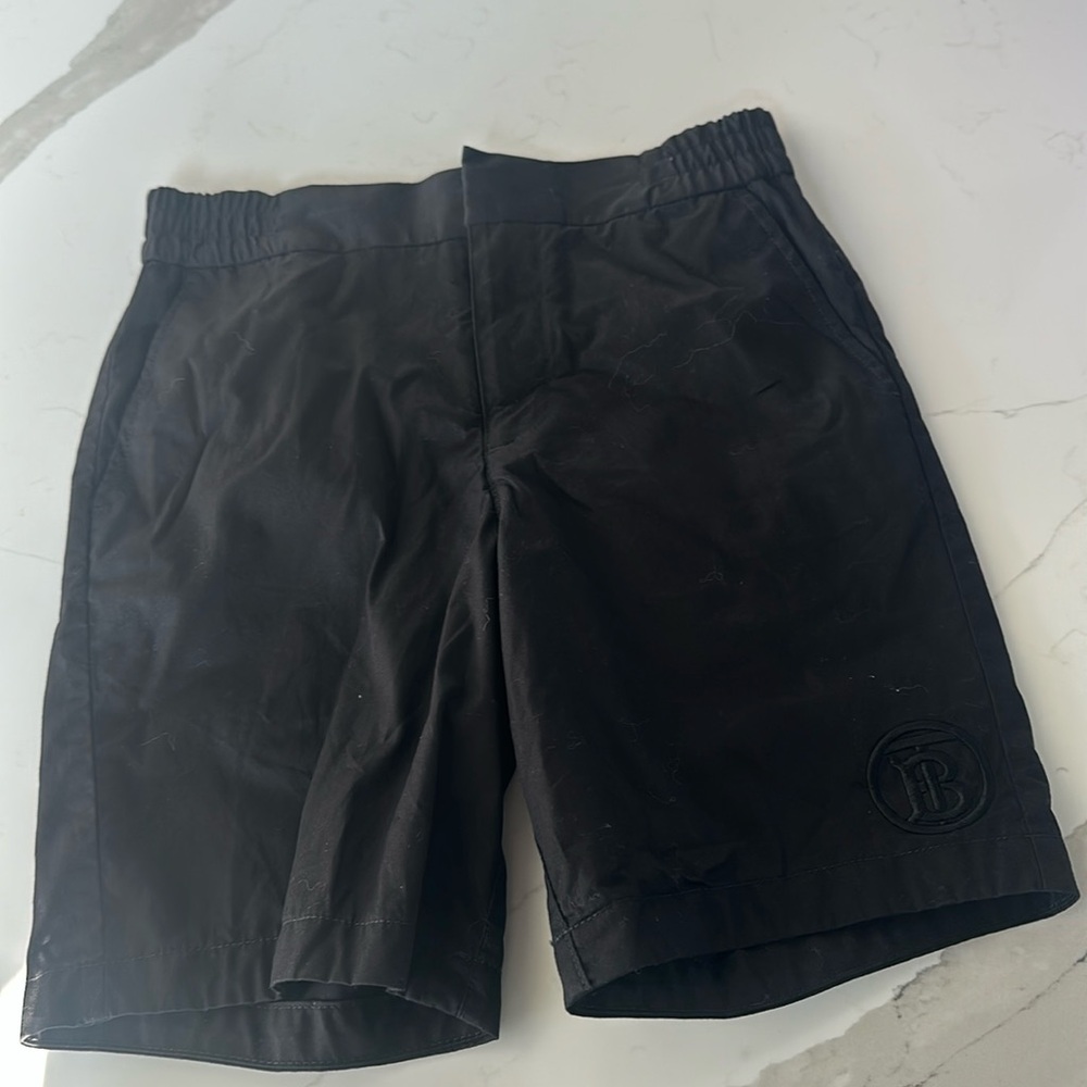 Boy’s Burberry Leonard TB embroidered chino shorts logo sz 8Y